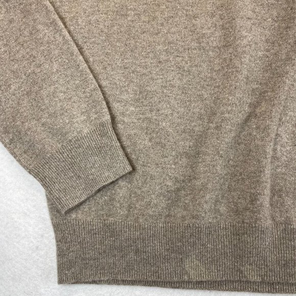 BLACK BROWN Men XL Tan 2 Ply Cashmere Soft Cozy Quarter Zip Up Sweater Mock Neck - Picture 4 of 10